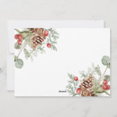 Pine d'hiver Berry Green 3 Photo Carte de vacances (Dos)