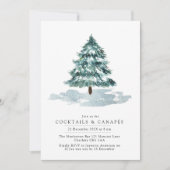 Pine d'hiver Cocktail de Noël Invitation (Devant)