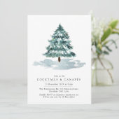 Pine d'hiver Cocktail de Noël Invitation (Debout devant)