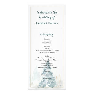 Pine d'hiver Romance Programme de mariage Cartes