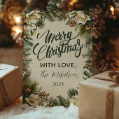 Pine en Berry Winter Vakantie Feestdagenkaart