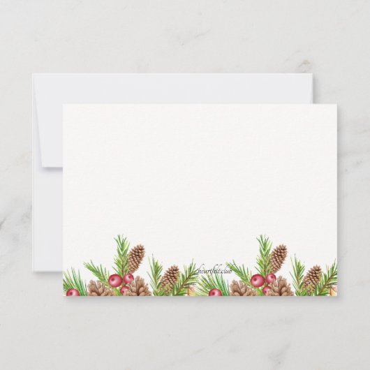 Pine en bessen Hartelijk dank Bedankkaart (Achterkant)