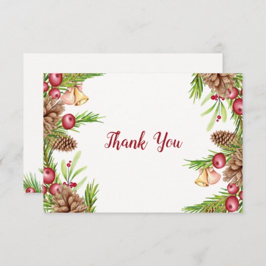 Pine en bessen Hartelijk dank Bedankkaart (Voorkant / Achterkant)