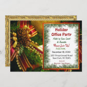 Pine en Bows Kerstuitnodigingen Kaart (Voorkant / Achterkant)