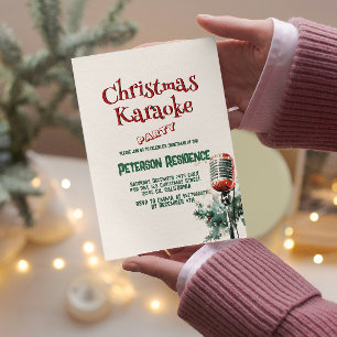 Pine en microfoon kerstfeest kaart