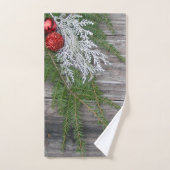 Pine- en Weathered Wood Kersthanddoekset Bad Handdoek (Handdoek)