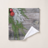 Pine- en Weathered Wood Kersthanddoekset Bad Handdoek (Wasdoekje)