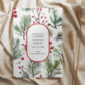 Pine et Berries Rustic Holiday Carte de voeux