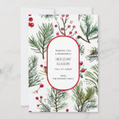 Pine et Berries Rustic Holiday Carte de voeux (Devant)