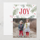 Pine et Berry Joy Carte photo de vacances (Devant / Derrière)