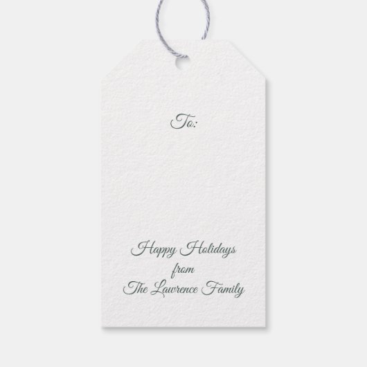 Pine Eucalyptus Bladgroen Kerstvakantie Cadeaulabel (Achterkant)