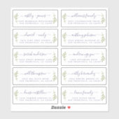 Pine Foliage Bruiloft Gast Adresetiketten Sticker (Vel)