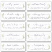 Pine Foliage Mariage Étiquettes de adresse invités (Devant)