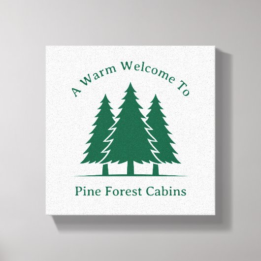 Pine Forest aangepaste kleur en tekst Welkom Canvas Afdruk (Voorkant)