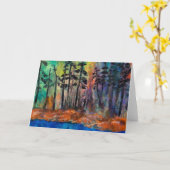 Pine Forest Art Wenskaart Kaart (Gele Bloem)