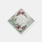 Pine Forest Dusty Roos Waterverf Wedding Servet (Hoek)