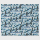 Pine Forest in de sneeuw Cadeaupapier (Vlak)