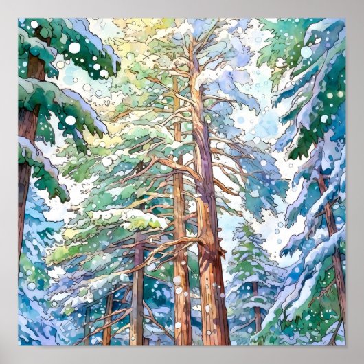 Pine Forest Landscape Home Decor Poster (Voorkant)