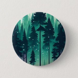 Pine Forest Landscape Ronde Button 5,7 Cm