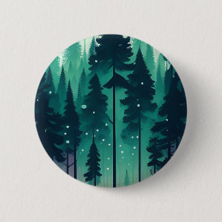 Pine Forest Landscape Ronde Button 5,7 Cm