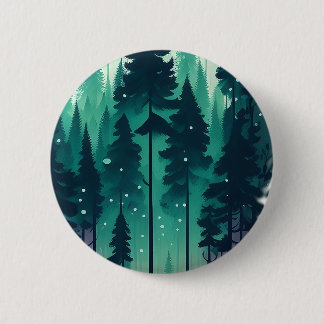 Pine Forest Landscape Ronde Button 5,7 Cm