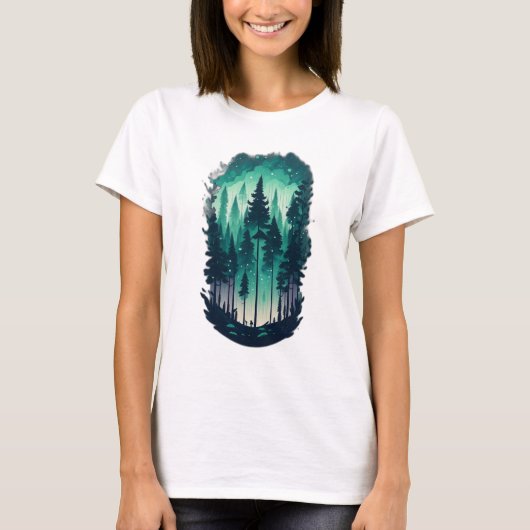Pine Forest Landscape Vrouwen T-shirt (Voorkant)
