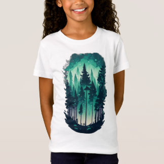 Pine Forest Landschap Meisjes Fine Jersey T-shirt