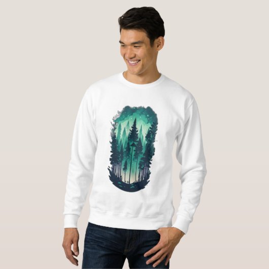 Pine Forest Landschap Sweatshirt (Voorkant volledig)