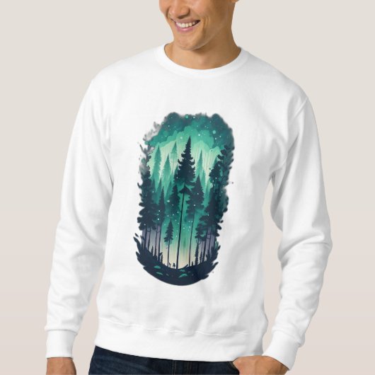 Pine Forest Landschap Sweatshirt (Voorkant)