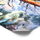 Pine Forest Paysage Accueil Décor Poster (Coin)