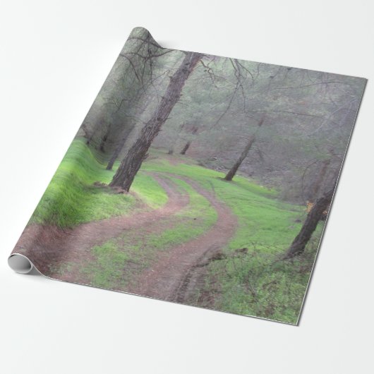 Pine Forest Road Cadeaupapier (Uitgerold)