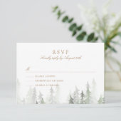 Pine Forest RSVP Kaartje (Staand voorkant)