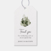 Pine Forest Wedding Thank You Cadeaulabel (Voorkant)