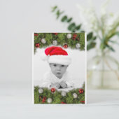 Pine Garland Fotokerstsierfeestdag Briefkaart (Staand voorkant)