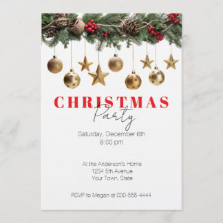 Pine Garland Gouden Kerstversiering Kerstfeest Kaart