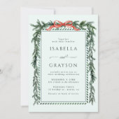 Pine Garland Wedding All in One Mint Green Kaart (Voorkant)
