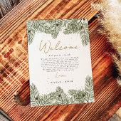 Pine & Goud Kerstmis Bladgroen Bruiloft Programma