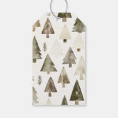 Pine Green Cream Kerstbomen Cadeaulabel (Achterkant)