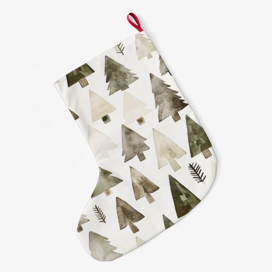 Pine Green Cream Kerstbomen Grote Kerstsok (Achterkant (Hangend))