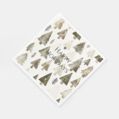 Pine Green Cream Kerstbomen Servet (Hoek)