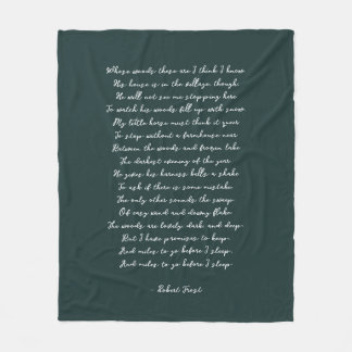 Pine Green Custom Poem Song Lyric Quote Fleece Deken