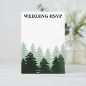 Pine Green Enchanted Forest Wedding Cartes RSVP (Debout devant)