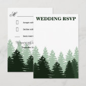 Pine Green Enchanted Forest Wedding Cartes RSVP (Devant / Derrière)