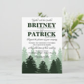 Pine Green Enchanted Forest Wedding Invitation Kaart (Staand voorkant)