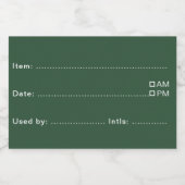 Pine Green Étiquettes alimentaires personnalisés p (Étiquettes simples)