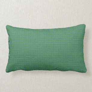 Pine Green Gingham Check Indoor Lumbar Pillow Kussen