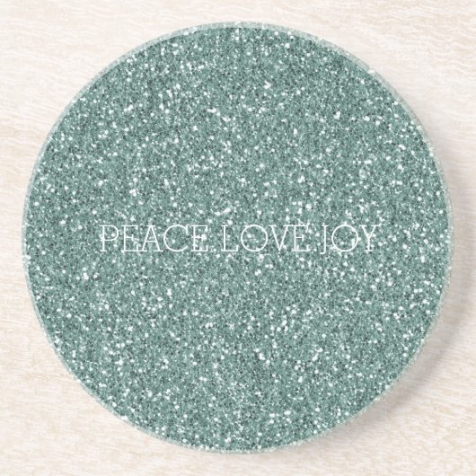 Pine Green Glitter Zandsteen Onderzetter (Voorkant)
