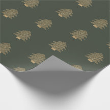 Pine Green Gold Glitzy Glitter-kerstbomen