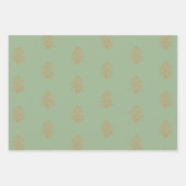 Pine Green Gold Glitzy Glitter-kerstbomen  Inpakpapier Vel (Voorkant 2)