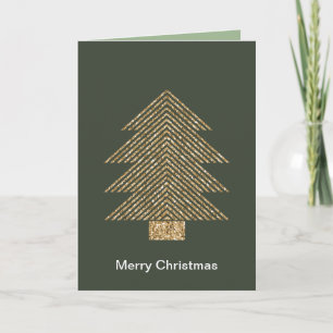 Pine Green Gold Glitzy Glitter kerstboom Kaart